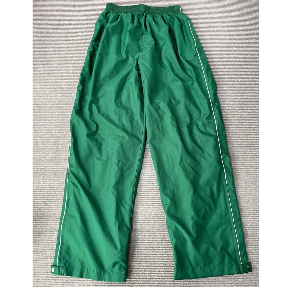 Augusta Vintage Green Track Pants Mens Large Mesh Lined Snap Button Leg Y2K